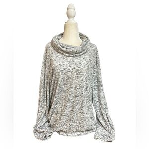 Lane Bryant Top Pullover Cowl Neck Size 18/20 Heather Gray